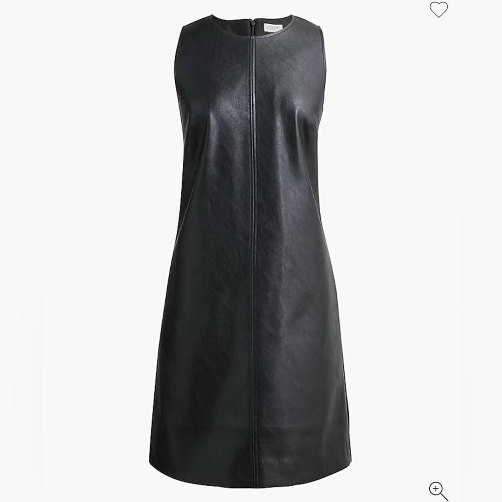 J Crew Factory Faux Leather Shift Dress Black Size 2